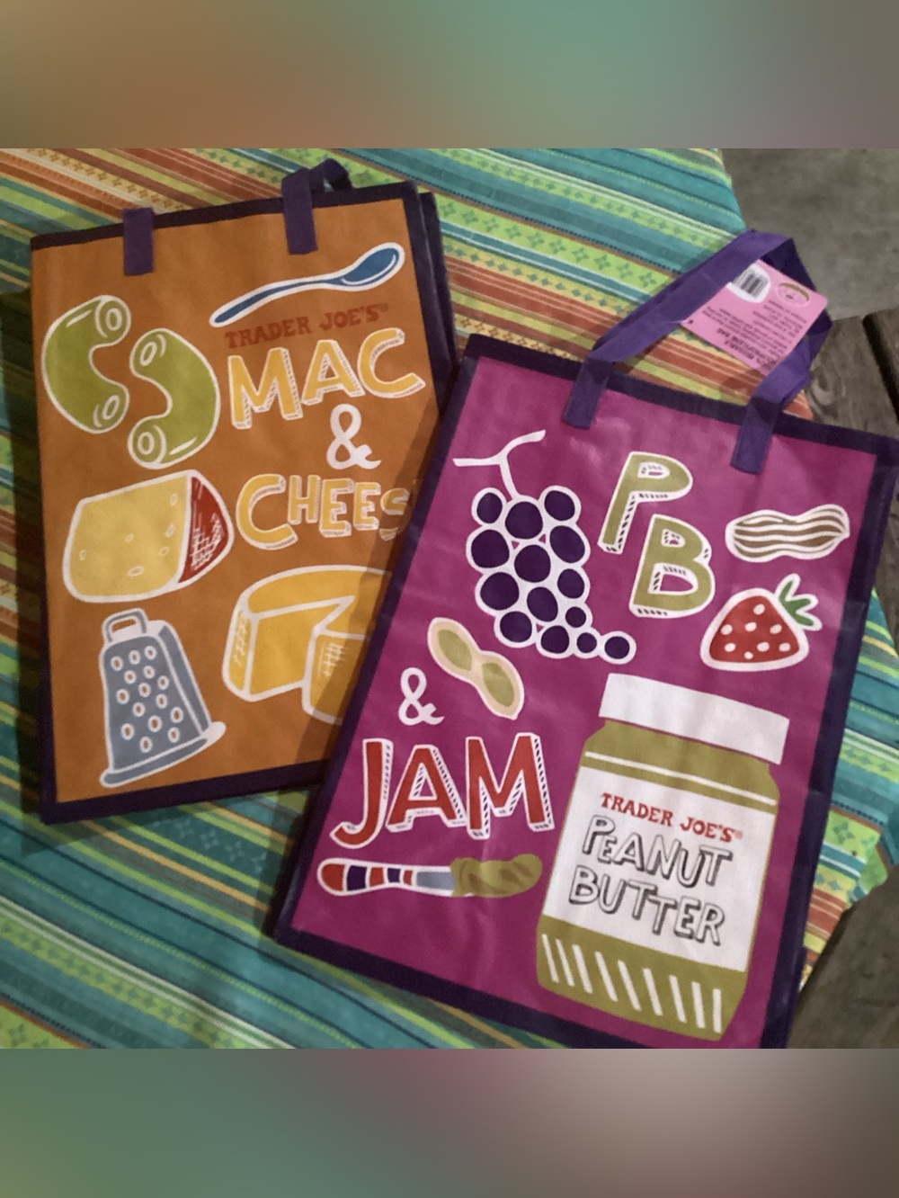 Trader Joe’s Comfort Food Reusable Grocery Bags- set of 2